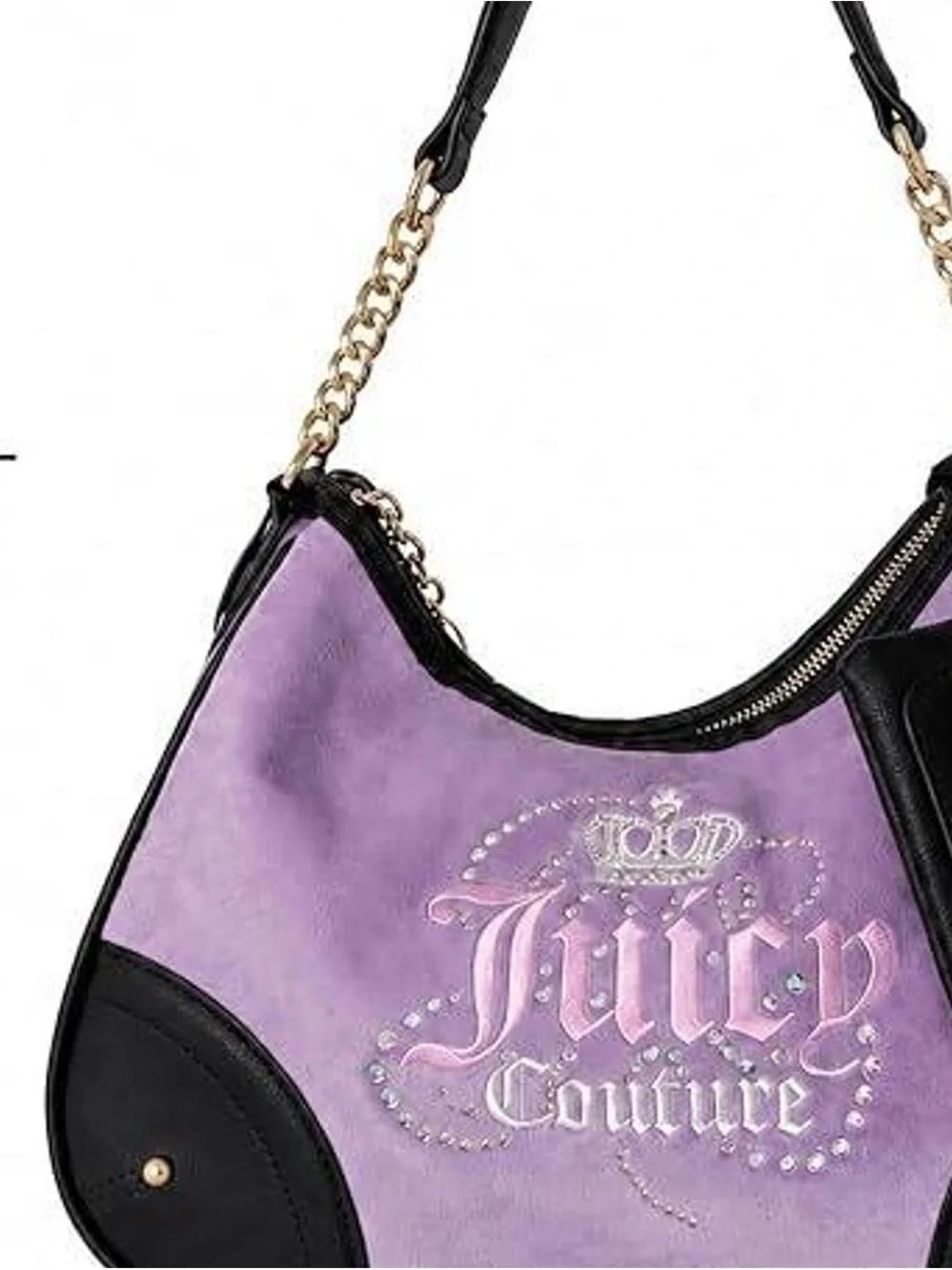 Juicy Couture Lavender and Black Logo Shoulder Bag